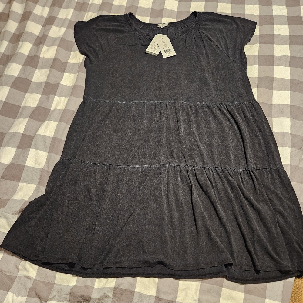 Black Tiered Peasant Dress